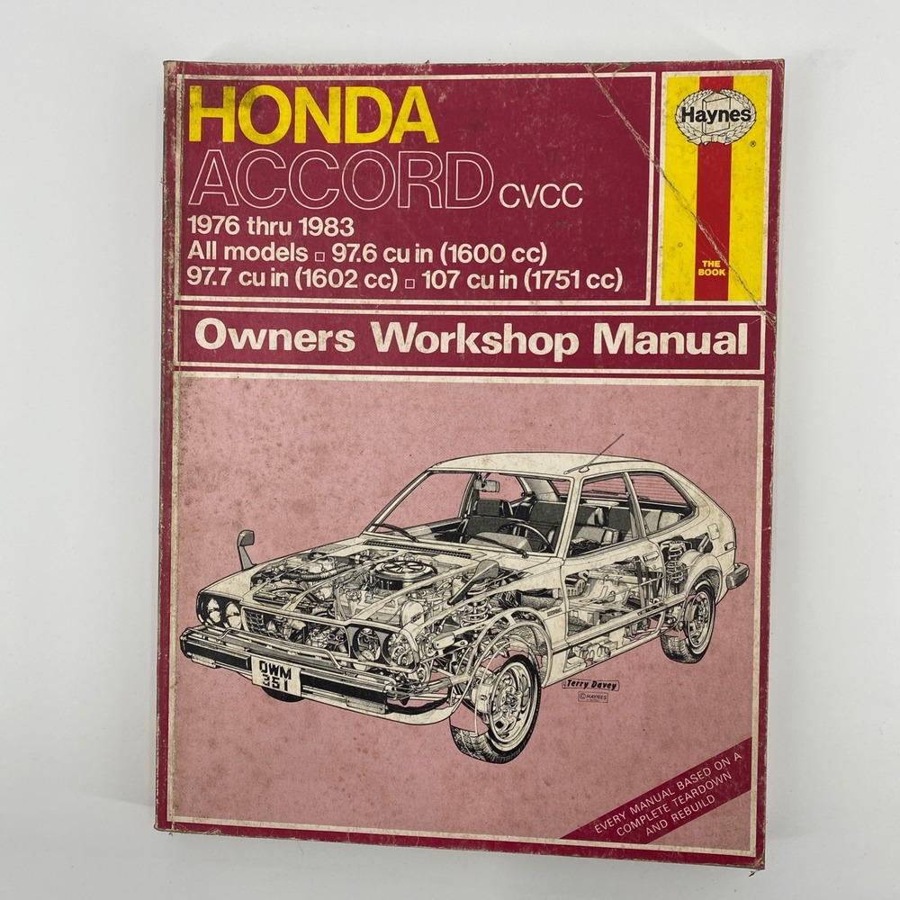 Haynes‎ Honda Accord CVCC 1976-1983 Owners Workshop Manual Repair Guide 351